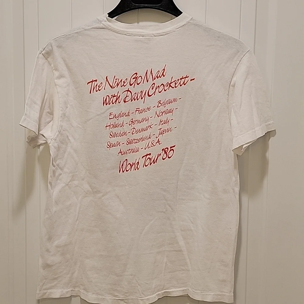 Vintage 1985 Paul Young The Nine Go Mad Tour White Tshirt Size Large - Picture 6 of 8